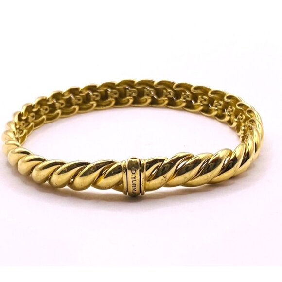 David Yurman Jewelry - David Yurman Sculpted 18K Yellow Gold  Bracelet 8mm Wide